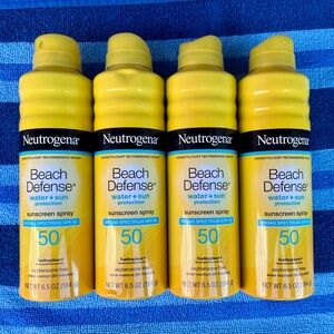 Neutrogena Sunscreen Beach Defender 6.5 Ounce Spray SPF 50 4 Pack New Exp 01/27